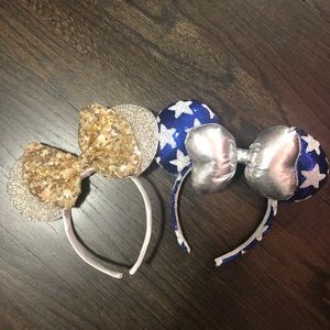 Two Minnie ears. NOT OFFICIAL PARK EARS.